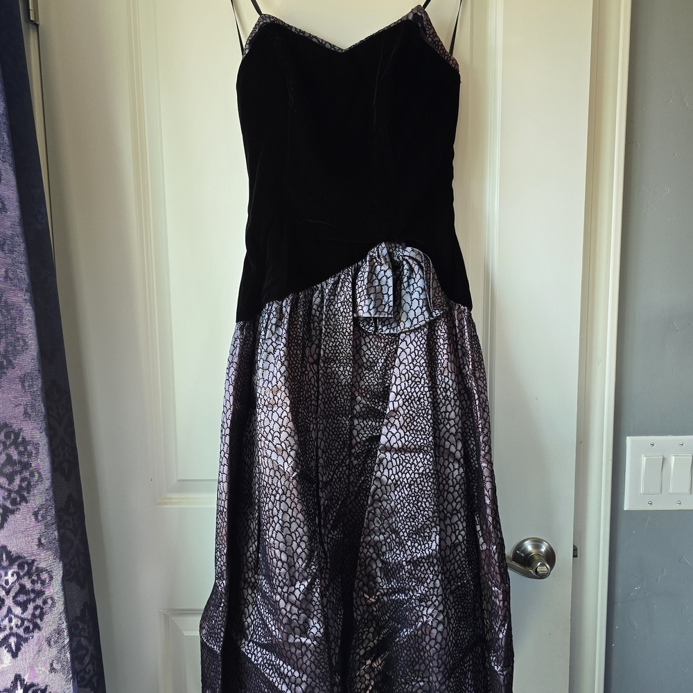 Roberta Bridal Black and Silver Strapless Dress